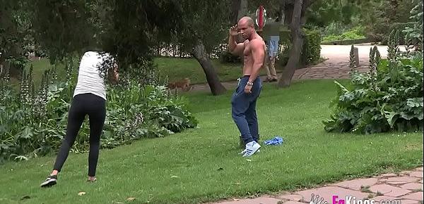  Being famous is great Antonio finds and fucks a blonde MILF right in the park